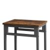 Bar table set 5PC Dinging table set with high stools, structural strengthening, industrial style. Rustic Brown, 43.31'' L x 23.62'' W x 35.43'' H.